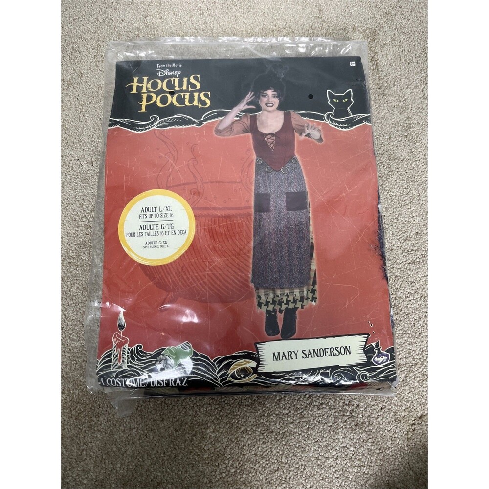 Disney Hocus Pocus Mary Sanderson Costume  Dress Womens L XL Halloween NIP